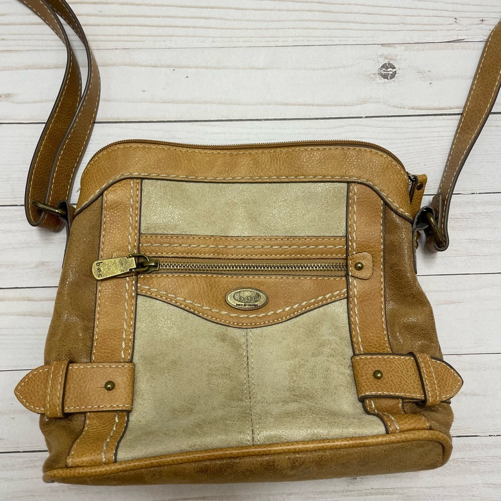 B.O.C. Crossbody Purse, Tan and Cream